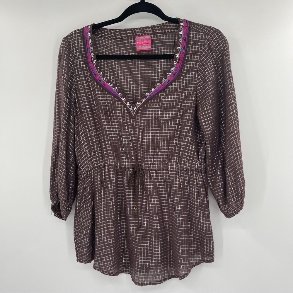 Free People Embroidered and Embellished Boho Top​